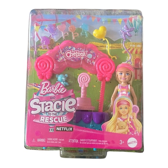 Mattel Other - Barbie and Stacie to the Rescue CHELSEA Doll Lollipop Stand 10 Piece Playset NEW
